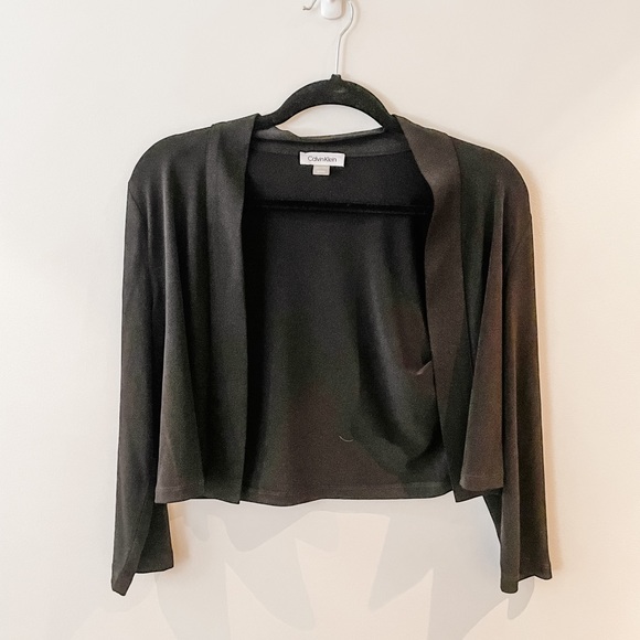 Calvin Klein Open 3/4 Sleeve Stretch Cardigan (M) - Picture 2 of 4